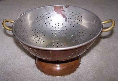 Solid Copper Colander Kitchen Strainer Brass Handles