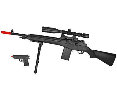 NEW UKARMS P14 M14 SPRING AIRSOFT GUN SNIPER RIFLE w/ 6mm BB PISTOL 