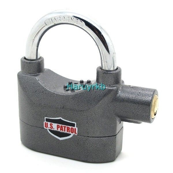   padlock alarm Motorcycle bike shed door gate bolt chain lock Security