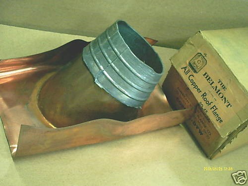 COPPER LEAD ROOF PIPE SHOE FLANGE FLASHING ANTIQUE NEW