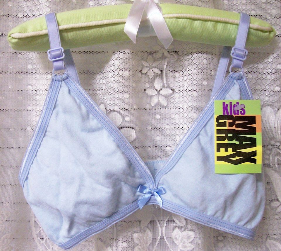 NEW ___ child size blue training bra, 100% cotton, Small or Medium