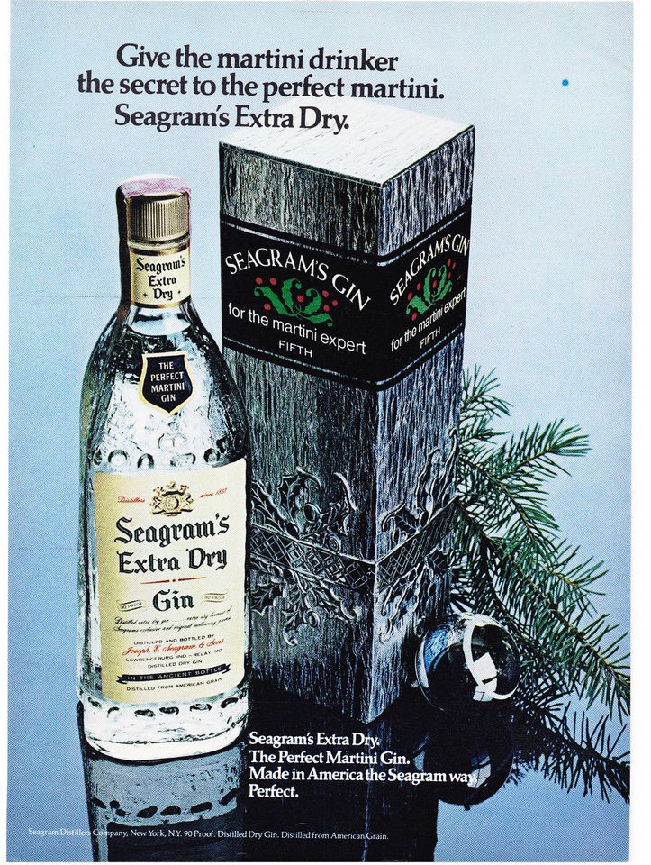   Print Ad 1972 The secret to a perfect martini Seagrams Extra Dry GIN