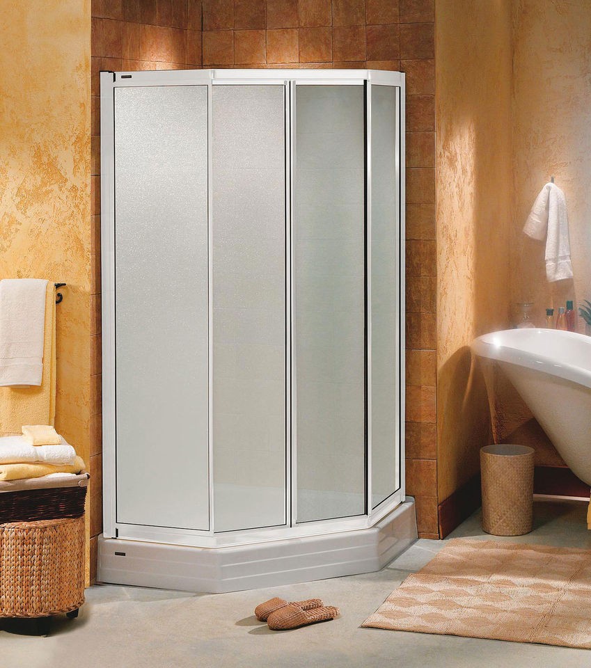   42 x 42 ILLUSION 3/16 GLASS NEO ANGLE SLIDING CORNER SHOWER DOOR