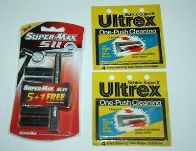 26 Blades Schick Super II Ultrex Refill Supermax Razor fits Trac Atra 