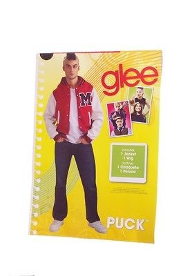 Men Glee Puck Varsity Jacket Halloween Costume Large XL Faux Hawk 