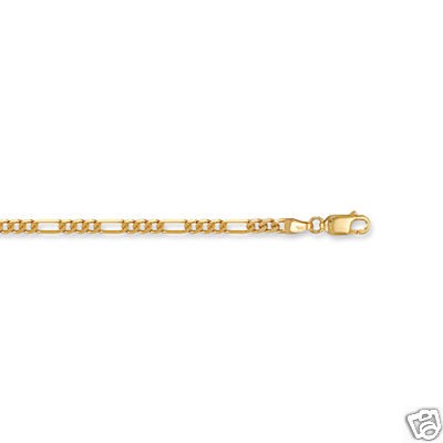 10 25cm 3mm thick 9ct Gold Figaro Anklet Chain 3.3g