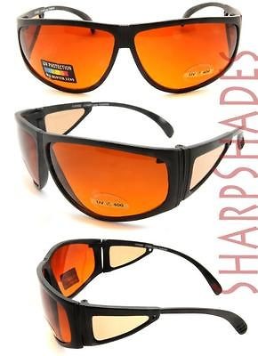 Retro BLUE BLOCKER Amber Wrap Around Vision Sunglasses