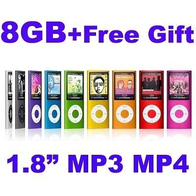 New 8GB Slim 1.8 TFT LCD  MP4 Player FM Radio Video Technology 9 