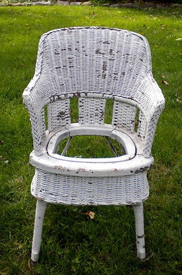 Antique Wicker Potty Training Chair/Planter