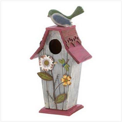 GARDEN COTTAGE BIRDHOUSE Wood Country Bird House NEW