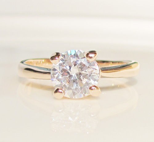 2CT Swarovski crystal Rose Gold GP Ring engagement Promise christmas 
