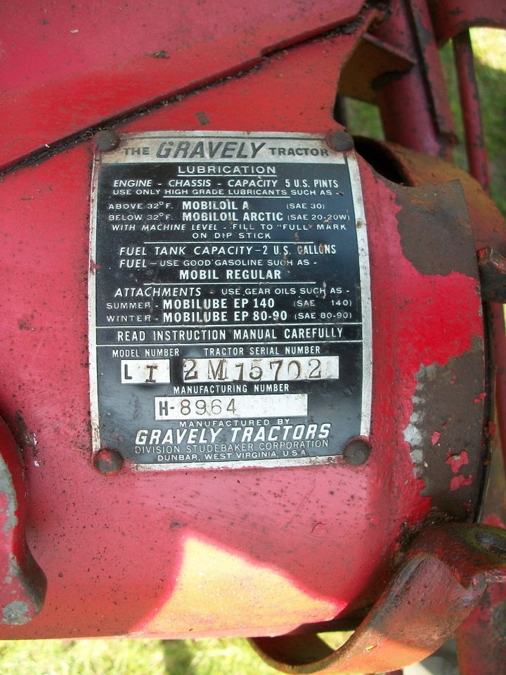 Gravely Walk Behind Power Unit, No Hood F/Parts or Repair, Missing 