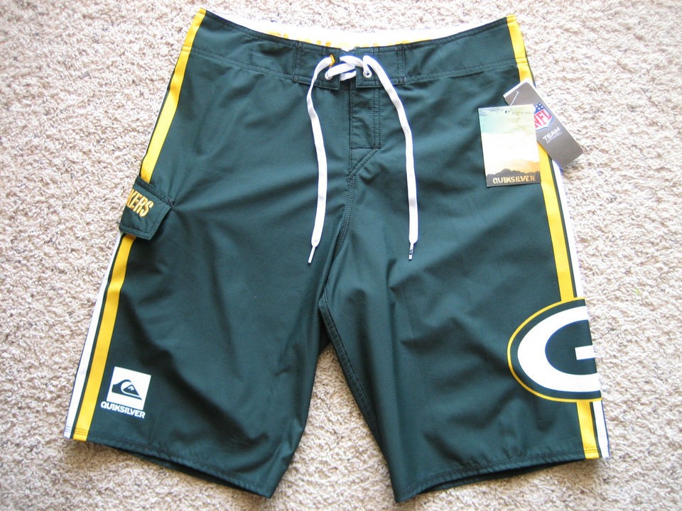 NWT Green Bay Packers Quicksilver Swimming Trunks Shorts Men 32