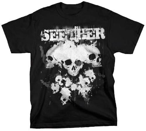 Seether   Paint Skulls Mens Adult T Shirt