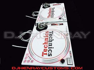   white Technic SL1200 MK2s w intergraded dicers, red halos, red leds