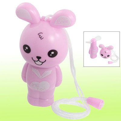 Pink Cartoon Rabbit Shape Mini Pocket Battery Operated Fan