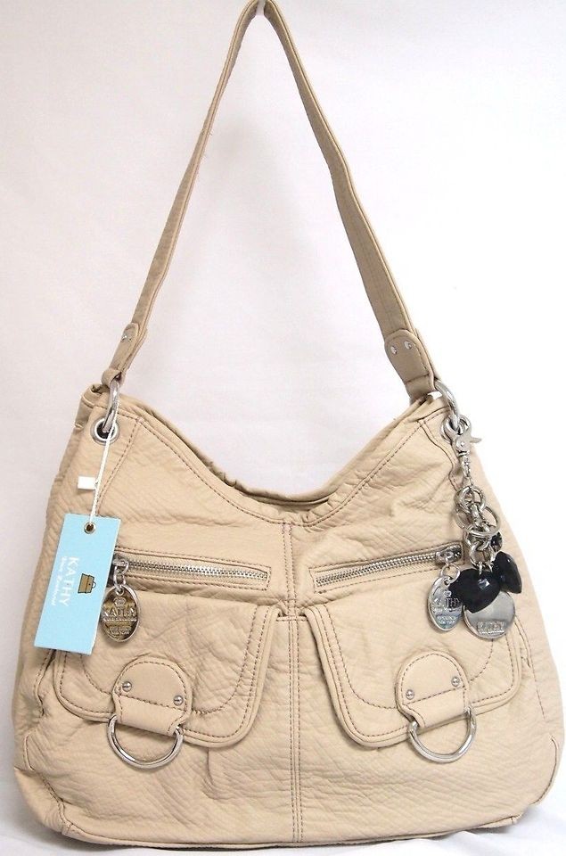 KATHY Van Zeeland Street Stylr Hobo Handbag Smokey Almond