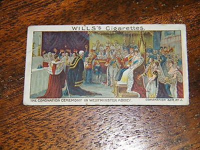 WILLSS CIGARETTES TABACCO CARD CORONATION SERIES NO.3 THE CORONATION