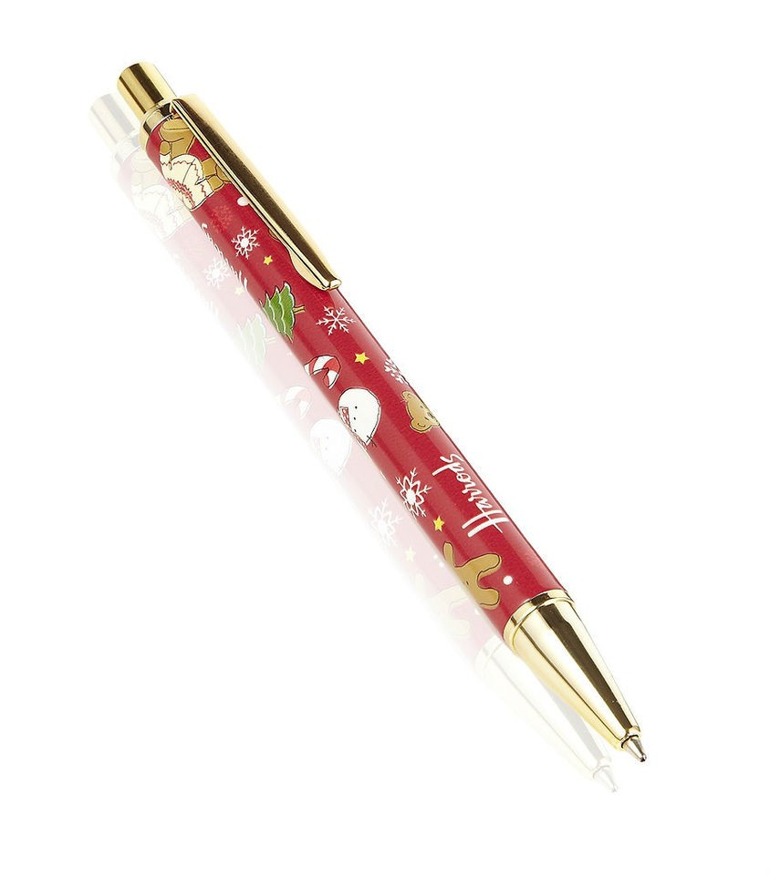 HARRODS ANNUAL XMAS TEDDY BEAR 2011 FREDDIE BALLPOINT CHRISTMAS PEN IN 