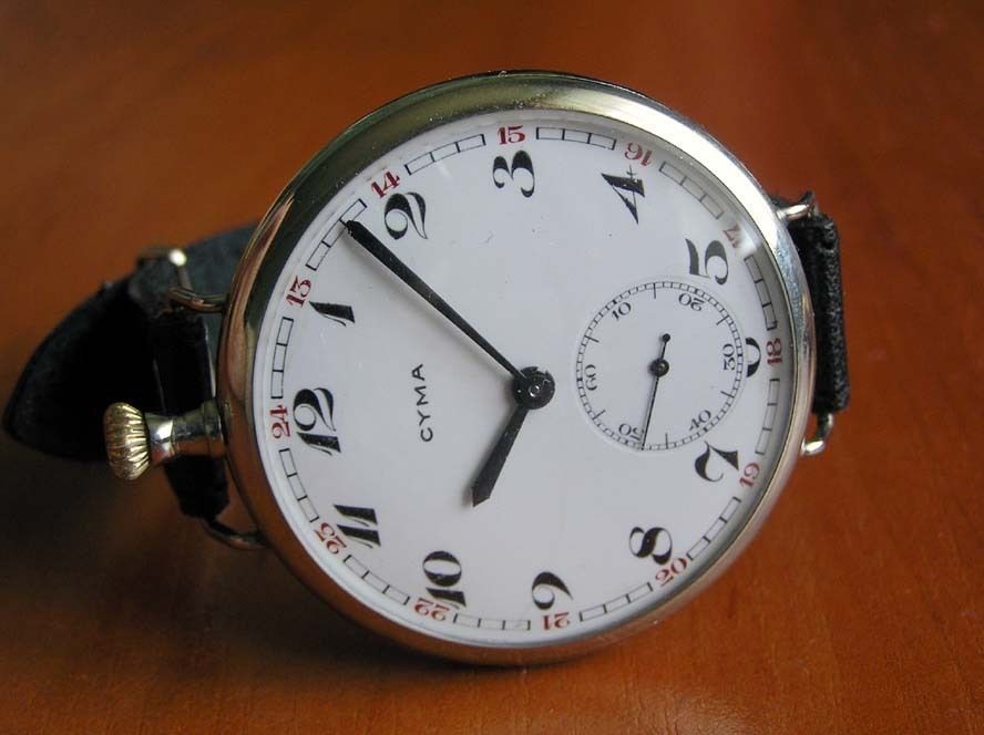 CYMA TAVANNES RAILROAD MILITARY WW1 1910’s ORIGINAL SWISS WATCH