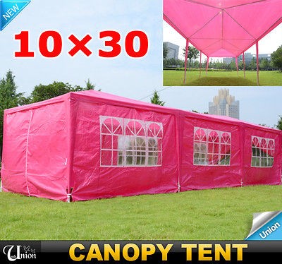 Outdoor 10x30 Gazebo Wedding Canopy Party Tent Pink With 8 Walls SV 