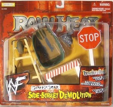   Grapple Gear RAW HEAT Side Street Demolition Wheel Barrow Jakks(MOC