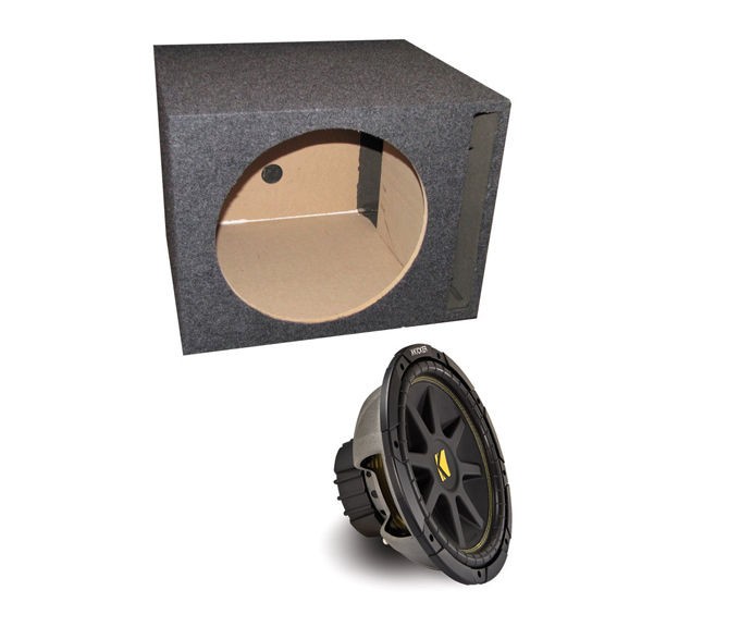   10C124 12 300W 4 Ohm COMP Car Audio Subwoofer + Single Vented Sub Box