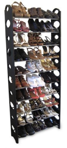 30 PAIR FREE STANDING 10 TIER SHOE TOWER RACK ORGANIZER, SPACE SAVING 