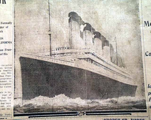 Great 1912 RMS TITANIC SINKING White Star Line Ocean Liner SINKS Old 