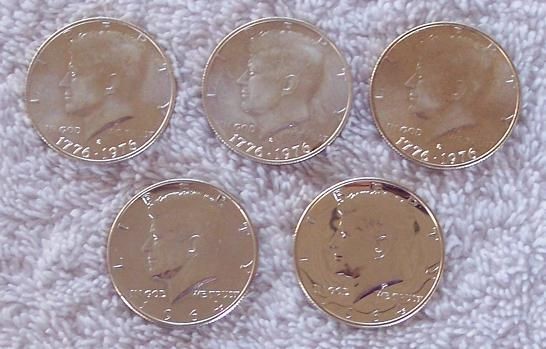 1976 S & 1964 US Mint 50c Silver PF & MS Kennedy 1/2 Dollars *Lot Of 5 