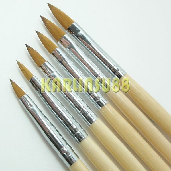 Different Size Professional Acrylic Nail Art Brush Wood Handle