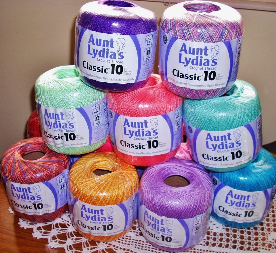 Aunt Lydias classic crochet thread size 10 colors you select bellow on  PopScreen