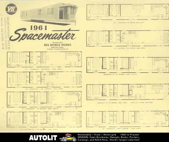 1961 Rex Spacemaker Mobile Home Brochure