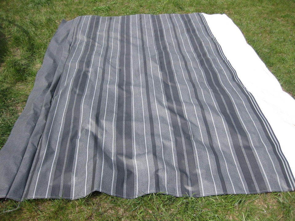 Gray Pinstripe Awning Rv Trailer Fabric #1994****