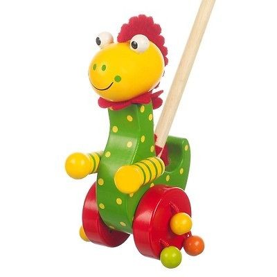 CHILDRENS Wooden Dinosaur Push Along BABY WALKER TOYS FOR 12 months/1 