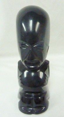   onyx marble figurine from 1980’s Aztec priest statue hand carved