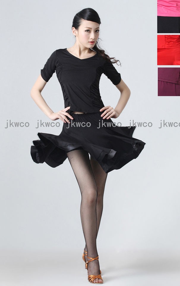 New ballroom latin dance dress big flouncing dance costume blouse 