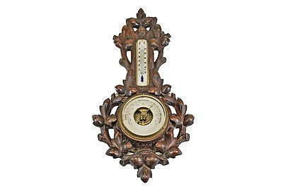 Antique Black Forest Style Leaf Carved Barometer, Dutch.