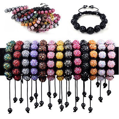 New Acrylic AB beaded Bangle Hemitate Macrame bracelets Hemp Wristband 