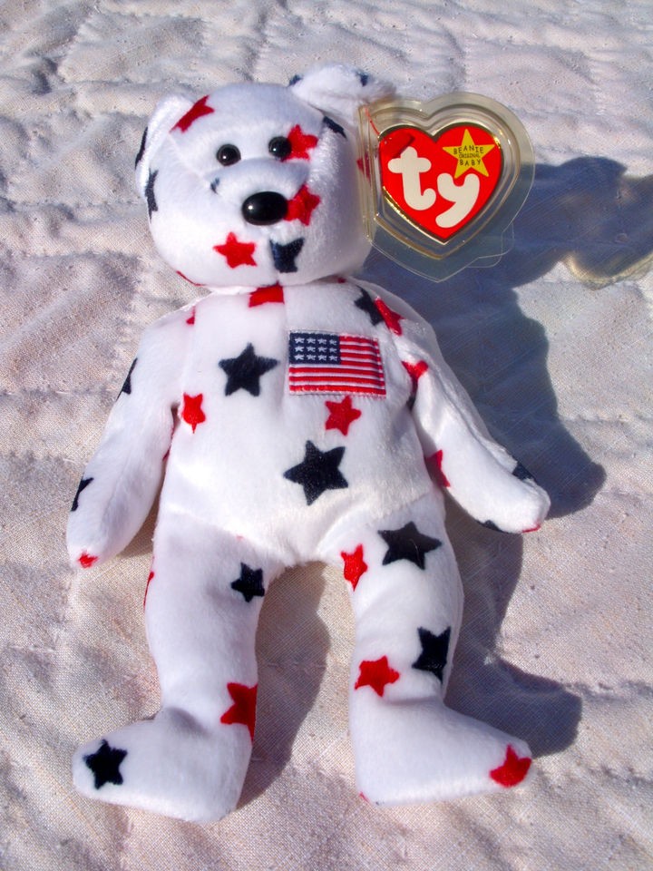 TY Retired Beanie Baby Glory the Bear July 4, 1997