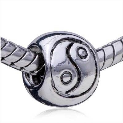 PUGSTER® BEAD YIN YANG SILVER  CHARM FOR BRACELET O93