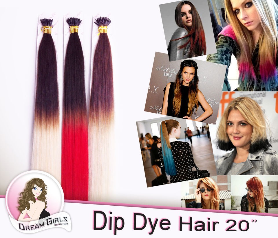 20 Indian Remy1 tips prebonded Micro Beads Balayage/Dip Dye Hair 