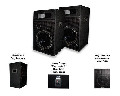 New Pair 1000 Watt Pro Audio DJ 12 3 Way PA Speakers