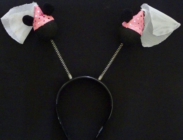 DISNEY WORLD MINNIE MOUSE HEADBAND Pink PRINCESS Antennae HAIRBAND 