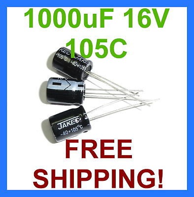 10 x 1000uF 16V 105C Radial Electrolytic Capacitor