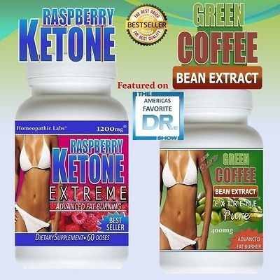 bottles RASPBERRY KETONE lean & GREEN COFFEE BEAN EXTRACT BEST 