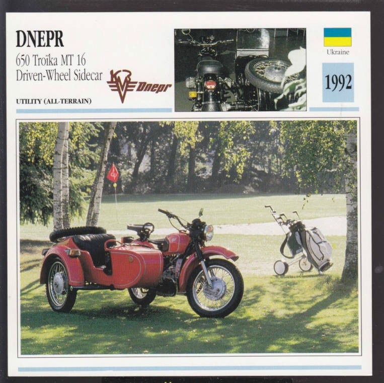 1992 DNEPR 650 Troika MT 16 with Sidecar UKRAINE CARD