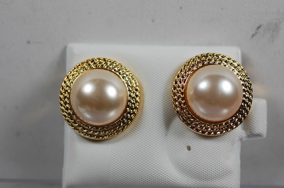 Dazzling Mikimi Spanish Man Made Pearl Round Earrings from Mallorca 