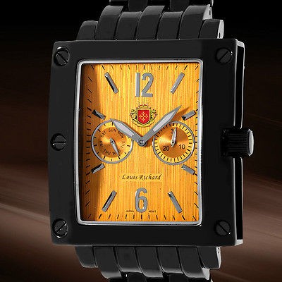   Watch by Louis Richard Woodcroft Mens Fashion Jewelry Black & Gold