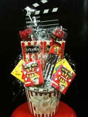 MOVIE NIGHT POPCORN / SNACK BASKET in Ceramic Bowl